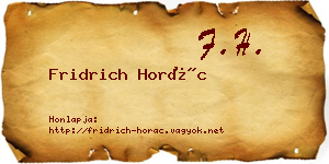 Fridrich Horác névjegykártya
